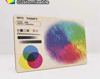 Personalized Wooden NFC Digital Business Card | Tap vCard with QR code and Social Media Links | Smart Wood-Base Card | Matte/Gloss Finish
