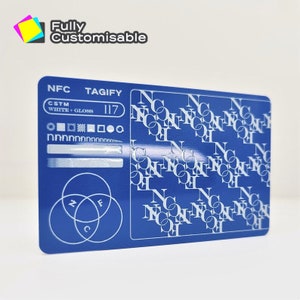 Gepersonaliseerd PVC NFC digitaal visitekaartje | Tik op vCard met QR-code en sociale media-links | Slimme blauwe kaart | Matte/witte inkt