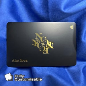 Personalisierte Hybrid Metallkarte Digitale Visitenkarte - Premium NFC Smart Card NTAG213 [Lasergravur - Einseitig - Gold]