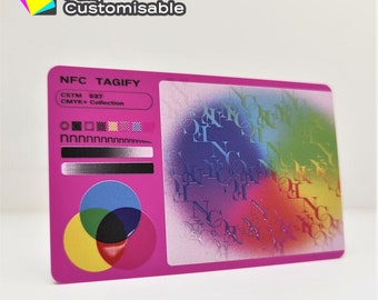 Personalized PVC NFC Digital Business Card | Tap Vcard with QR code and Social Media Links | Smart Pink Card | Printed Matte/Gloss Finish