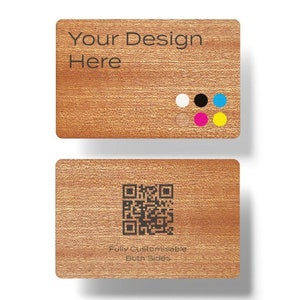 Biglietto da visita digitale NFC in legno personalizzato / vCard Tap con codice QR e link ai social media / Biglietto in legno intelligente / Finitura opaca/lucida