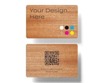 Personalized Wooden NFC Digital Business Card | Tap vCard with QR code and Social Media Links | Smart Wooden Card | Matte/Gloss Finish
