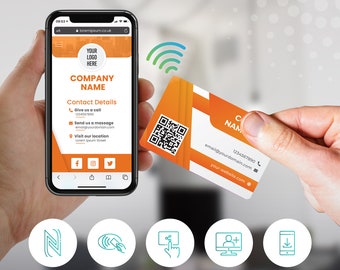 Custom Printed Smart nfc Digital Business Card | Double Sided Printed Hard PVC ID Business card | NFC Chip NTAG216 | 888 Bytes