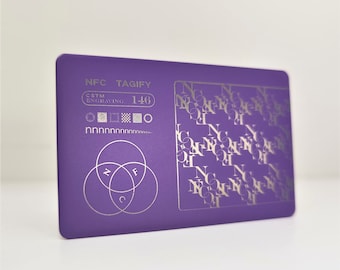 Personalized Hybrid Metal NFC Digital Business Card | Tap vCard with QR code and Social Media Links | Laser Engraved & UV Printed - Yellow