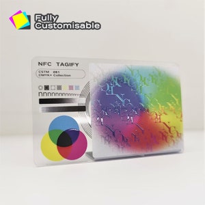 Gepersonaliseerde PVC NFC digitaal visitekaartje | Tik op vCard met QR-code en links naar sociale media | Smart Clear Tap-kaart | Mat/glanzende afwerking