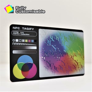 Gepersonaliseerde PVC NFC digitaal visitekaartje | Tik op Vcard met QR-code en links naar sociale media | Slimme zwarte kaart | Bedrukte matte/glanzende afwerking