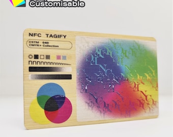 Personalized Wooden NFC Digital Business Card | Tap vCard with QR code and Social Media Links | Smart Bamboo Card | Matte/Gloss Finish