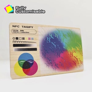 Biglietto da visita digitale NFC in legno personalizzato / Tap vCard con codice QR e collegamenti ai social media / Carta in legno d'acero intelligente / Finitura opaca/lucida