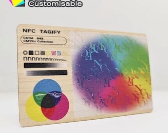 Personalized Wooden NFC Digital Business Card | Tap vCard with QR code and Social Media Links | Smart Maple Wood Card | Matte/Gloss Finish