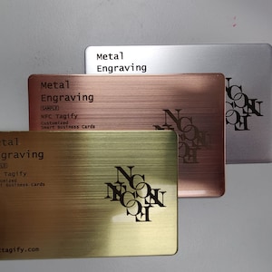 Carte de visite numérique Brush Metal Card - Carte à puce NFC premium [Gravure laser - Un côté]