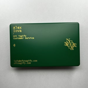 Personalisierte Hybrid Metallkarte Digitale Visitenkarte - Premium NFC Smart Card NTAG213 [Lasergravur - Einseitig]