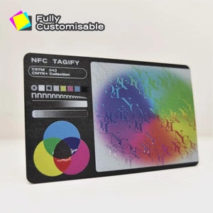 Personalisierte hölzerne NFC-Digital-Visitenkarte | Tippen Sie auf vCard mit QR-Code und SocialMedia Links | Smart Black Bamboo Karte | Matte / glänzende Oberfläche