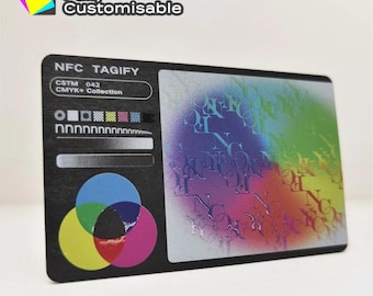 Personalized Wooden NFC Digital Business Card | Tap vCard with QR code and Social Media Links | Smart Black Bamboo Card | Matte/Gloss Finish