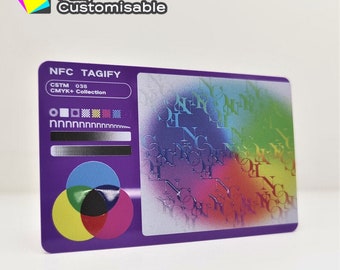 Tarjeta de visita digital NFC de PVC personalizada / Tap Vcard con código QR y enlaces de redes sociales / Tarjeta rosa inteligente / Acabado mate/brillante impreso