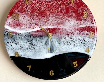 Clock, Resin Clock, Epoxy clock, Wall Clock, Gifts, Wooden Wall Clock, Fathers day, mothers day
