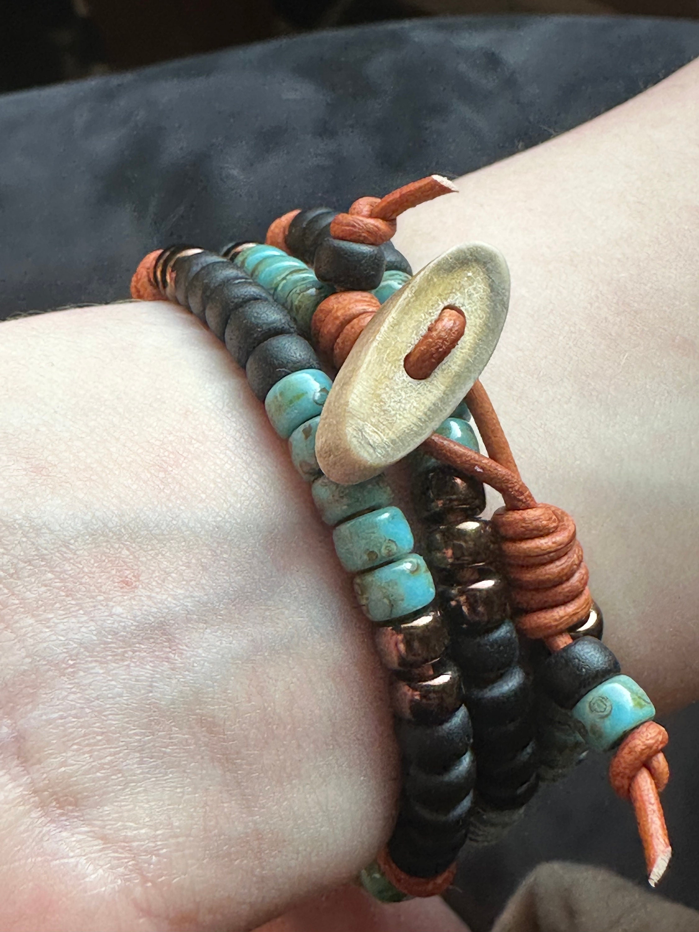 Boho Leather Wrap Bracelet Cross Bracelet With Antler or Etsy