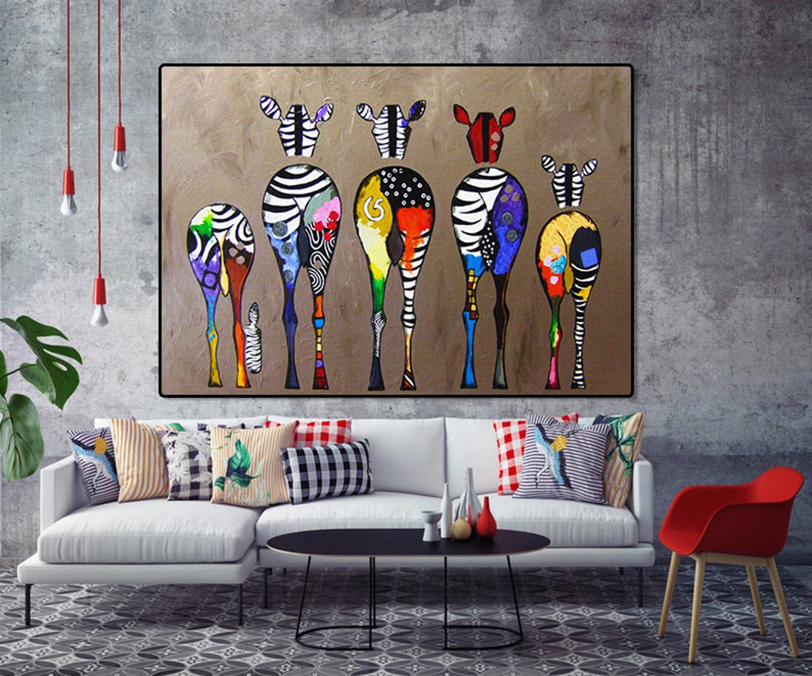 Zebra Abstract Colourful Canvas Wall Art Wall Hangings Décor Etsy