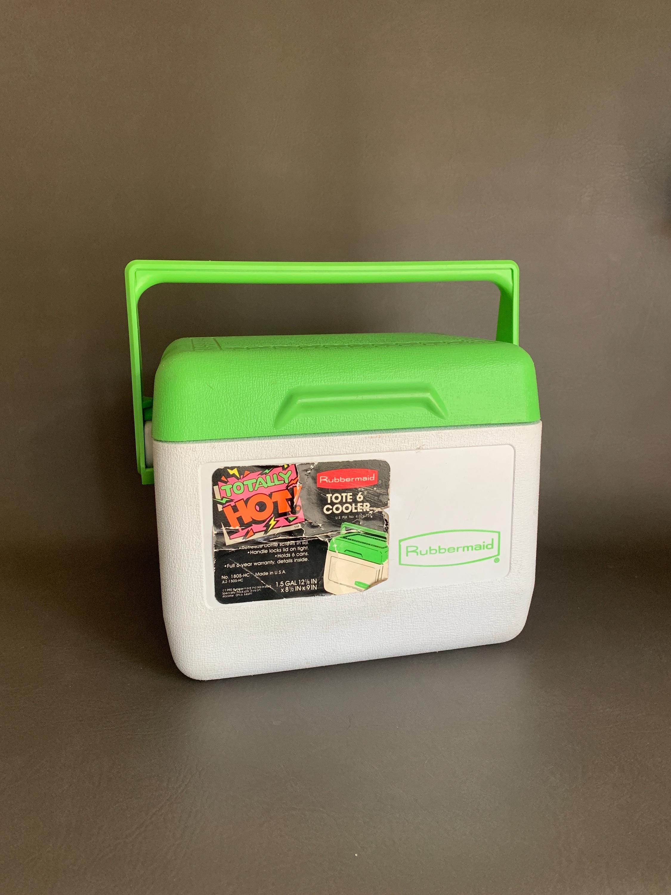 Rubbermaid  ラバーメイド　ノベルティ　ペンたて　中古 Vintage Rubbermaid Cooler: Neon Lime Green Picnic Camping - 1990s