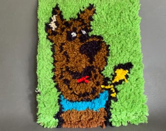 Arte de pared vintage de Scooby Doo con gancho y pestillo, clásico dibujo animado de TV de 1980 coleccionable