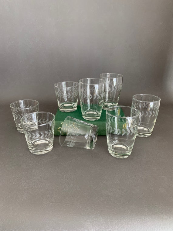 Vintage Etched Glassware Set of 8 / Rocks Glasses & Highballs Etsy