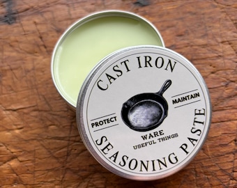 Pasta para curar hierro fundido para el mantenimiento de utensilios de cocina, hecha a mano por WARE.