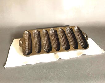 Sartén de hierro fundido para palos de maíz WAGNER Ware restaurada: Utensilios para hornear antiguos restaurados de EE. UU.