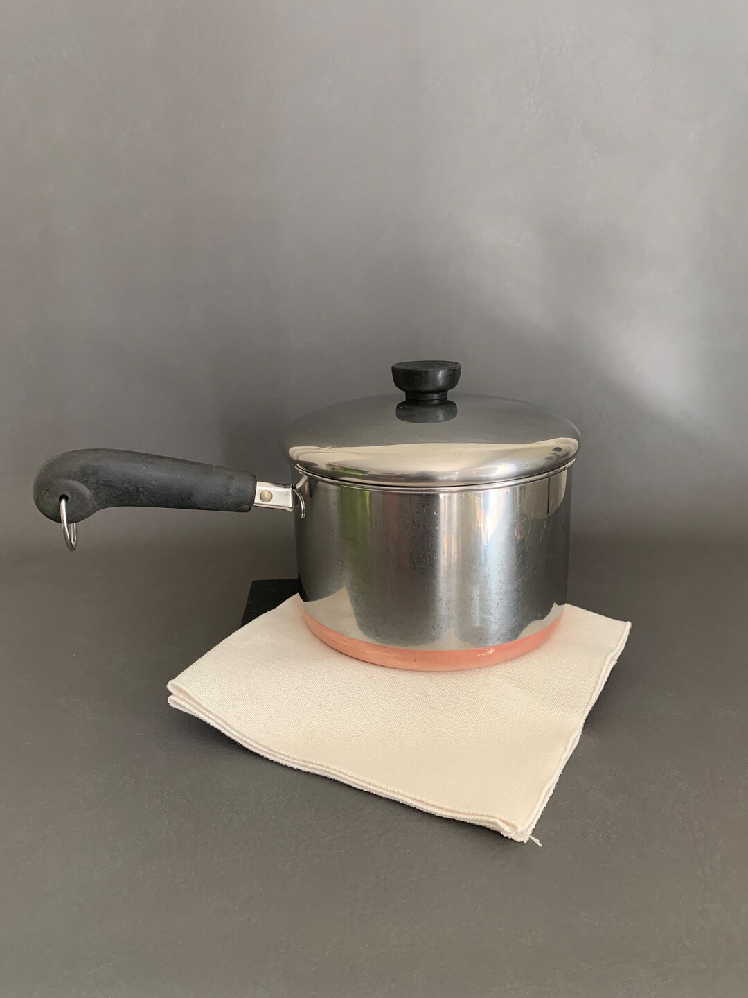 Vintage Revere Ware Stainless Steel Copper Base Saucepan Etsy