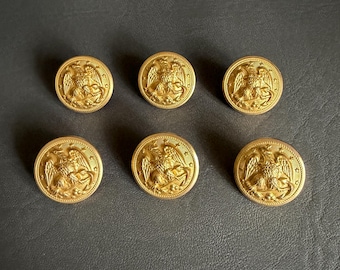Botones de latón con águila dorada vintage, nuevos y antiguos, de estilo militar estadounidense.