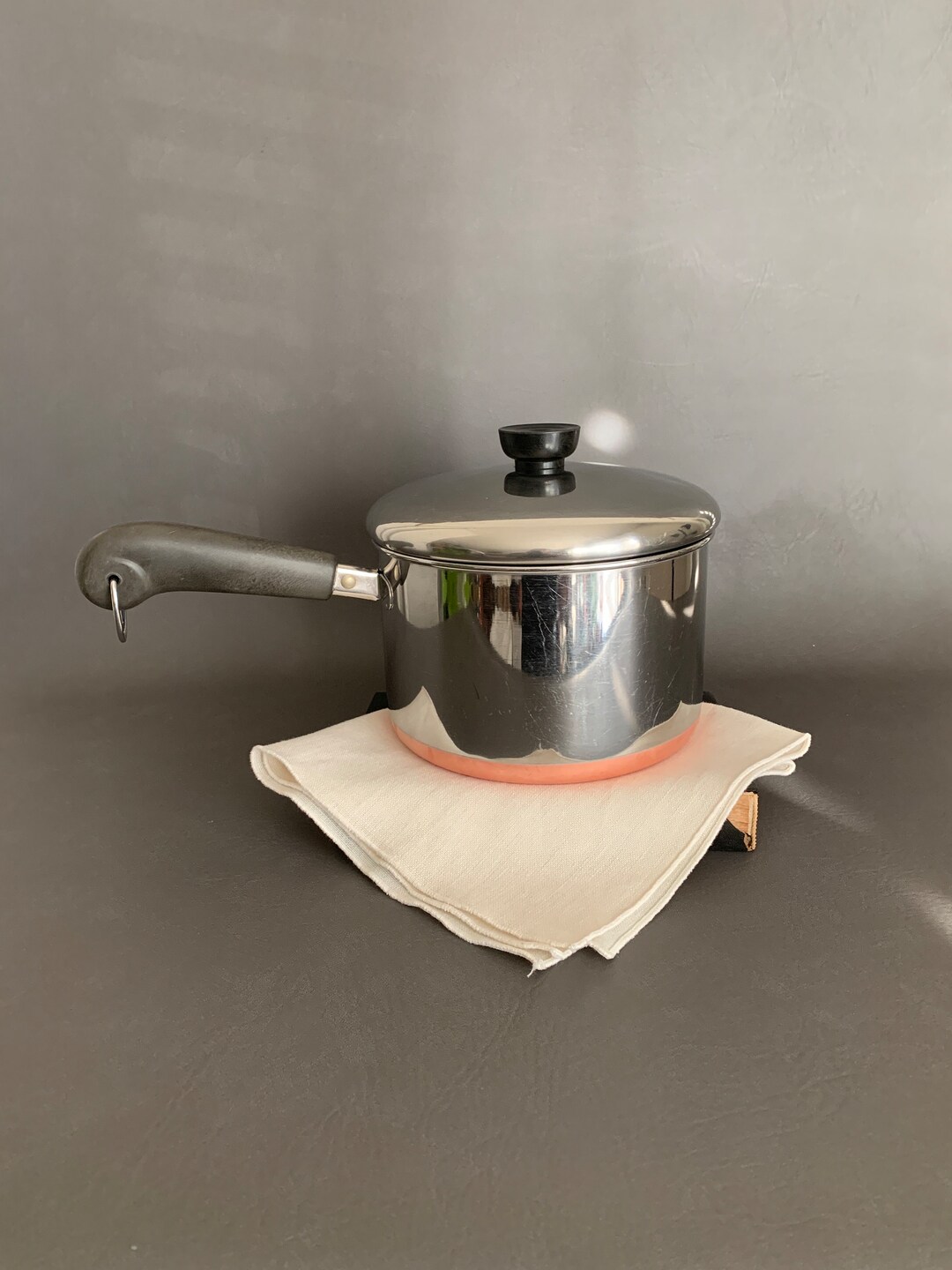 Vintage Revere Ware Stainless Steel Copper Base Saucepan Etsy