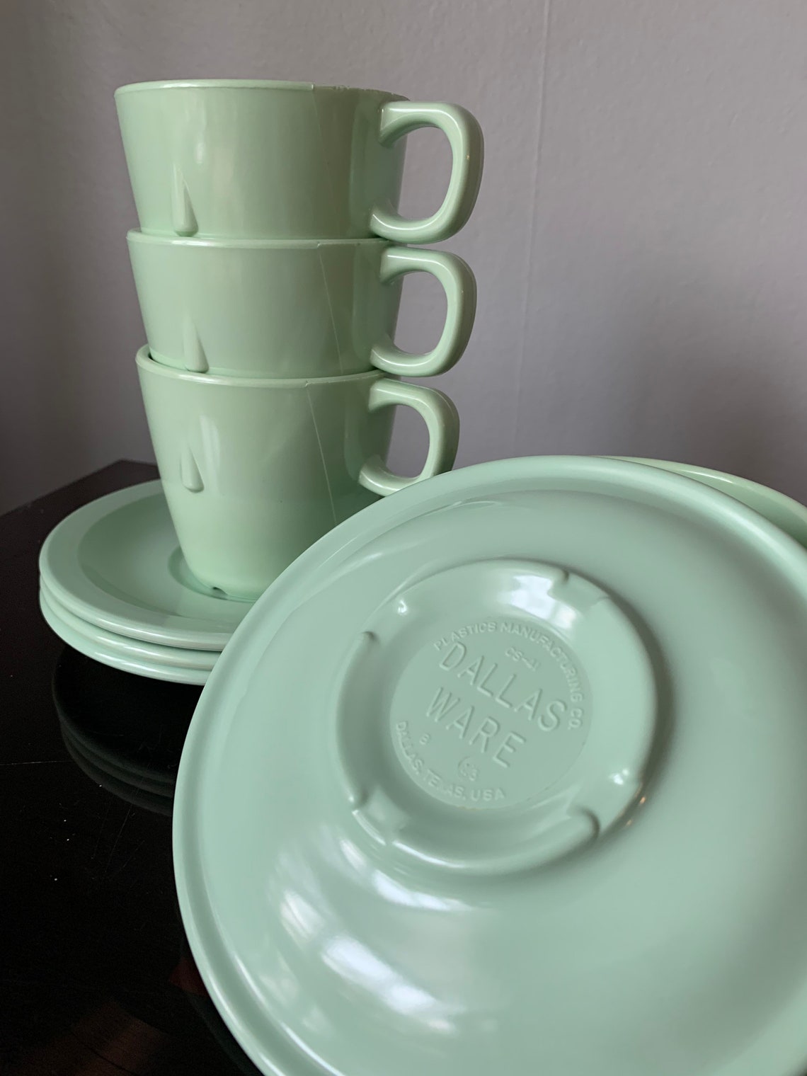 Vintage Melamine Coffee Tea Cups and Saucers. Set of 2 or more Etsy