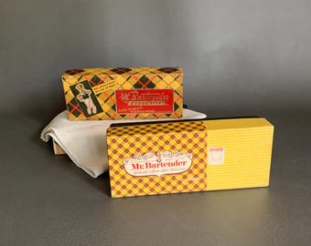 Boquillas vertedoras vintage de Mr. Bartender: artículos de bar cromados, cajas originales, publicidad de los años 50