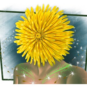 Worth - Dandelion Head Digital Art Print