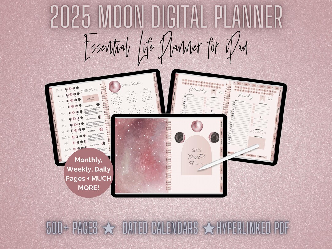 Moon Digital Planner, Goal Setting Planner, for Ipad, Goodnotes Planner ...