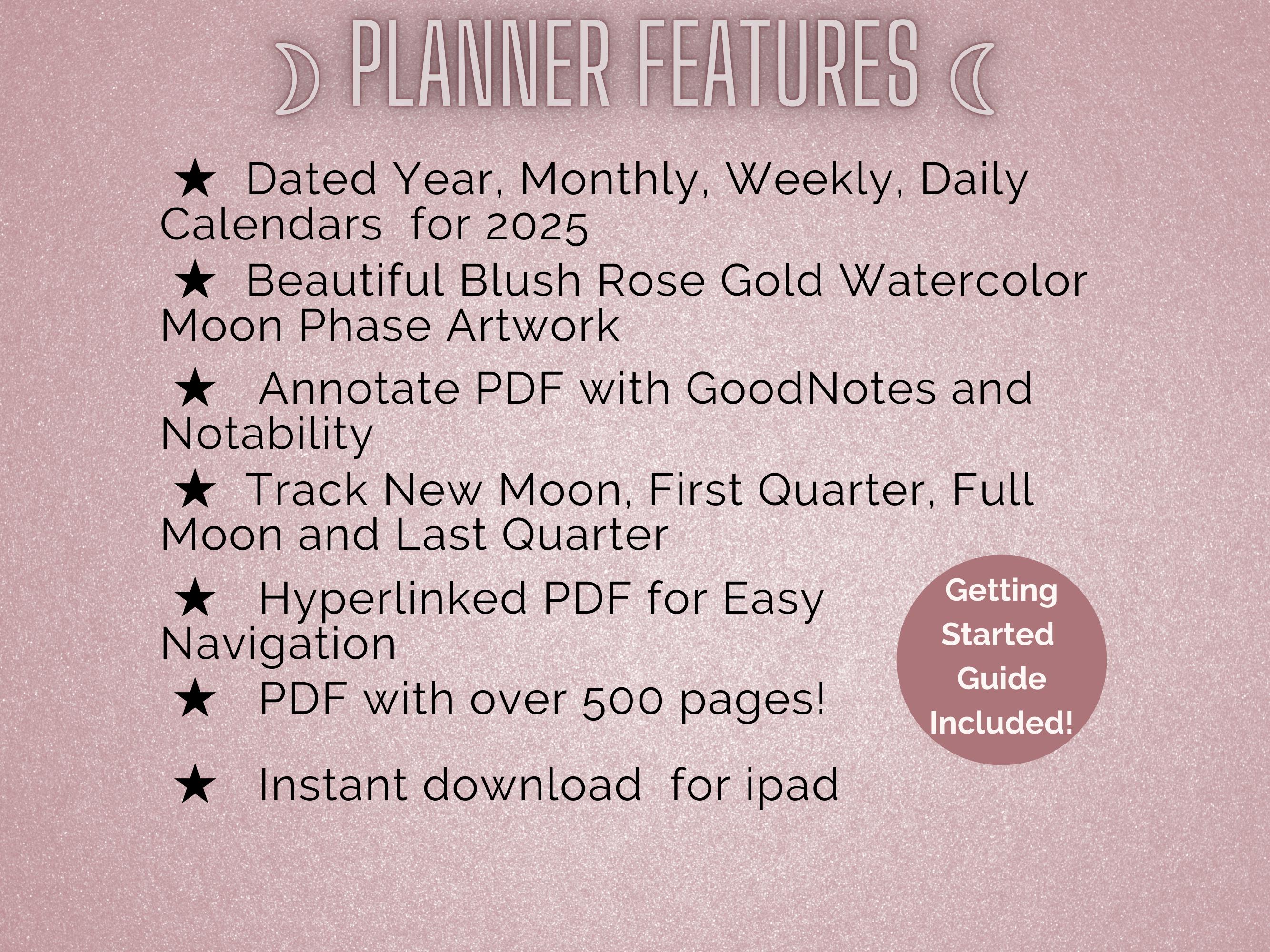 Moon Digital Planner, Goal Setting Planner, for Ipad, Goodnotes Planner ...