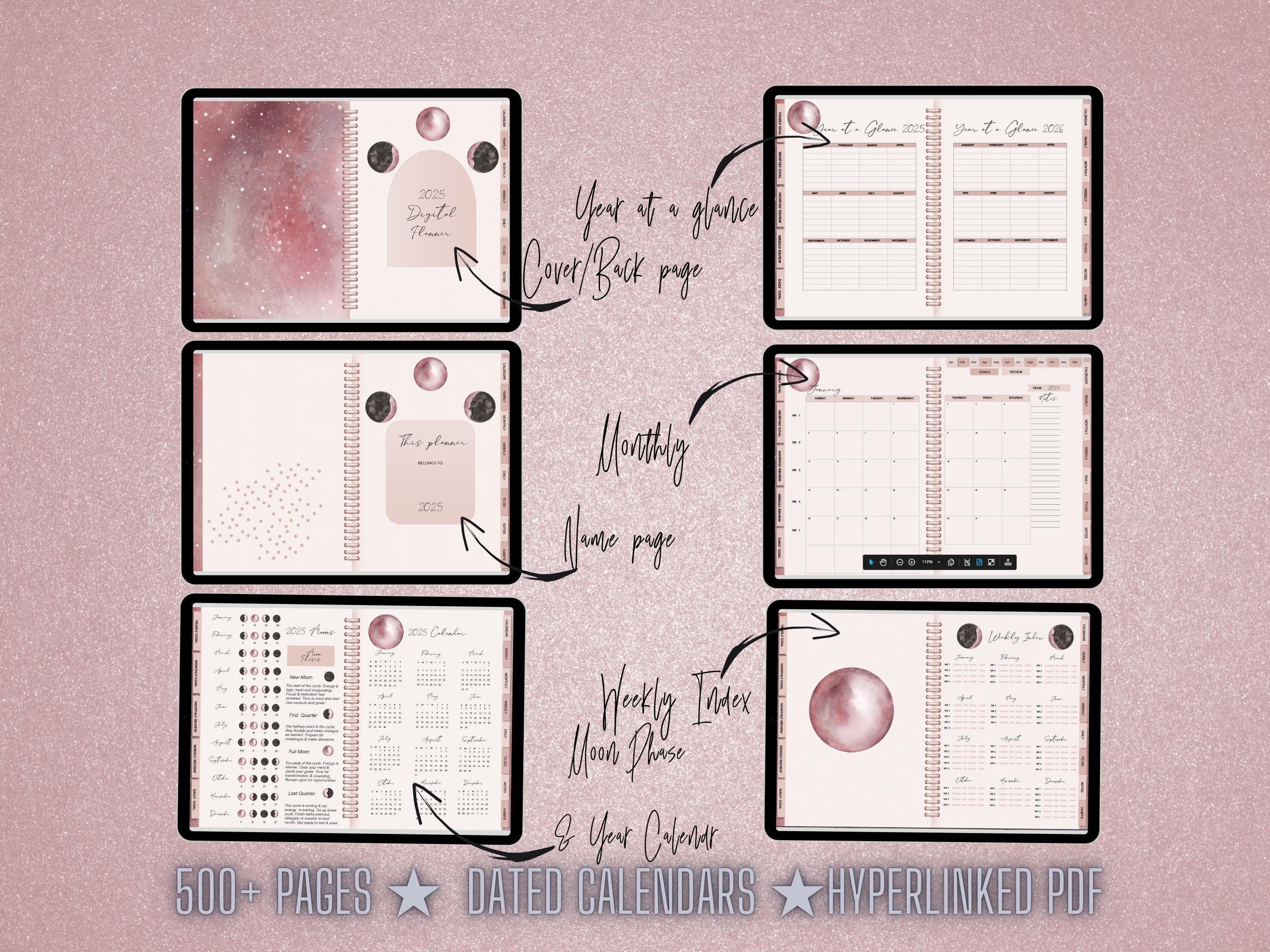 Moon Digital Planner, Goal Setting Planner, for Ipad, Goodnotes Planner ...