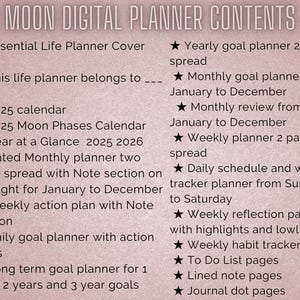 Moon Digital Planner, Goal Setting Planner, for Ipad, Goodnotes Planner ...