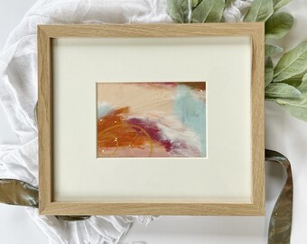 Framed Original Abstract Painting | “She Has My Heart” | Abstract Art | Abstracts on Paper | Original Paintings | Framed Art | 5"x7"