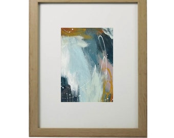 Framed Original Abstract Painting | “Sunday Love” | Abstract Art | Abstracts on Paper | Original Paintings | Framed Art | 5"x7"