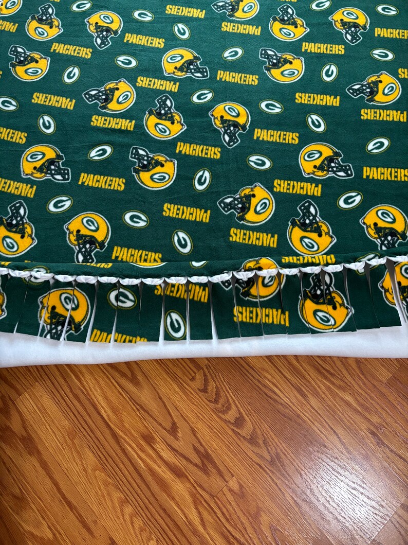 Green Bay Packers Fleece Tie Blanket Etsy