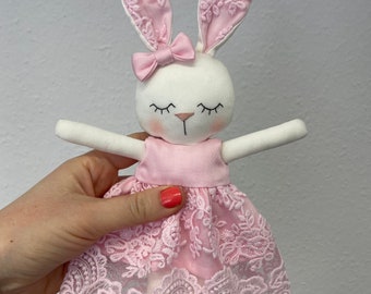 Cloth doll with personalization custom name knitting interior doll nursery decoration