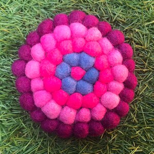 Felt Balls Wool Handmade Tea Coaster Mix Nepal Table-Handmade Gift-Gift For Her-Gift For Him-Free Postage