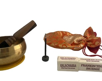 Set di ciotole tibetane sonore da 9 cm, lavorate a mano / Kit iniziale per la meditazione con ciotole sonore / Regalo per il bagno sonoro