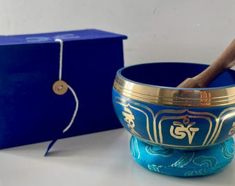 Set de regalo de cuencos cantores azules: herramienta para la meditación y la sanación de chakras