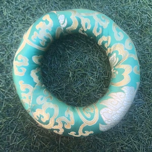 Cuscino per ciotola tibetana-Ciotola di cristallo-Rotonda-Forma di ciambella-Verde-17 cm-Regalo per lei-Regalo per lui-Spedizione gratuita