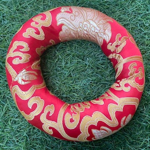 Klangschale Kissen für tibetische Klangschale oder Kristall Klangschale-Rund-Donut Form-Rot-16 cm-Kostenloser Versand