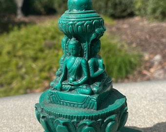 Miniaturowa stupa Buddy – posąg Buddy – żywica – ołtarze, kapliczki – medytacja – relaksacja jogi – prezenty z uważnością