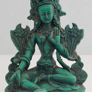 Vert Tara-bouddhiste Tara-Om Tare Tutare Ture Soha-Statue en résine-cadeau pour elle-cadeau pour lui-cadeaux d&#39;anniversaire-livraison gratuite
