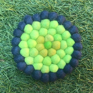 Felt Balls Wool Handmade Tea Coaster Mix Nepal Table-Handmade Gifts-Gift For Her-Gift For Him-Free Postage
