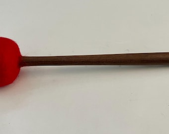 Felt Singing Bowl Mallet | Gong Beater with Wooden Handle | 23cm Meditation Sound Healing Striker | Red or White Felt Head