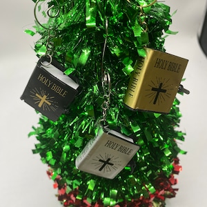 Holy Bible Christmas Tree Ornament | Mini Bible | Tabletop Tree Ornament